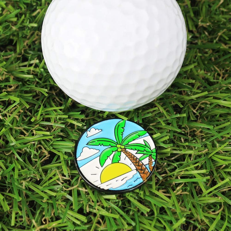PINMEI Lot of 10 Golf Ball Markers Assorted Patterns - Soft Enamel Technique (Combination Six(10 Different)) - Image 4